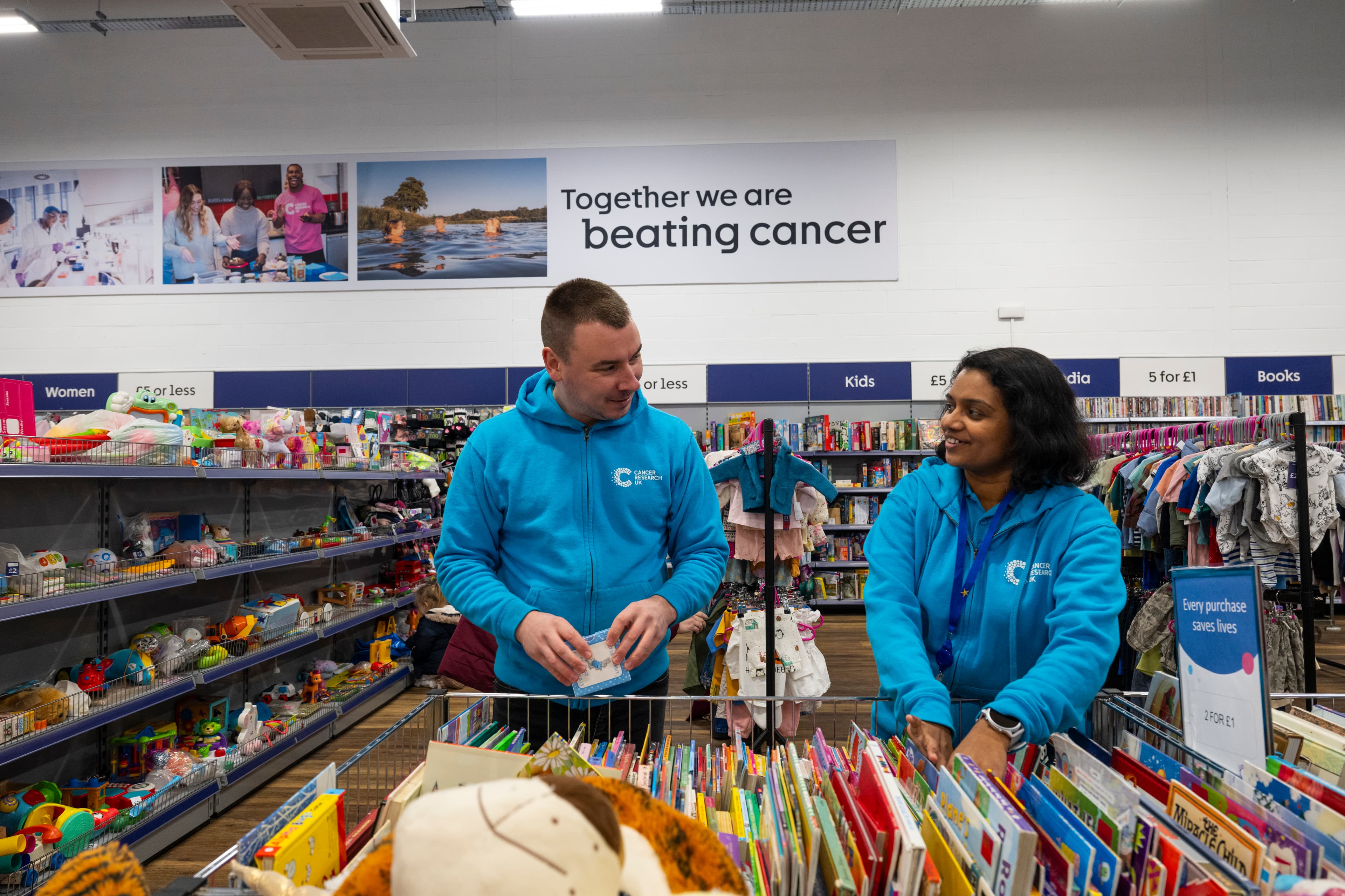 Volunteers at the Cancer Research UK, Norwich shop.