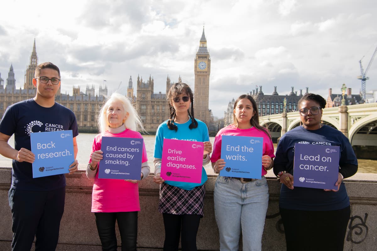 A photo of Campaigns Ambassadors in front of the House of Parliament.