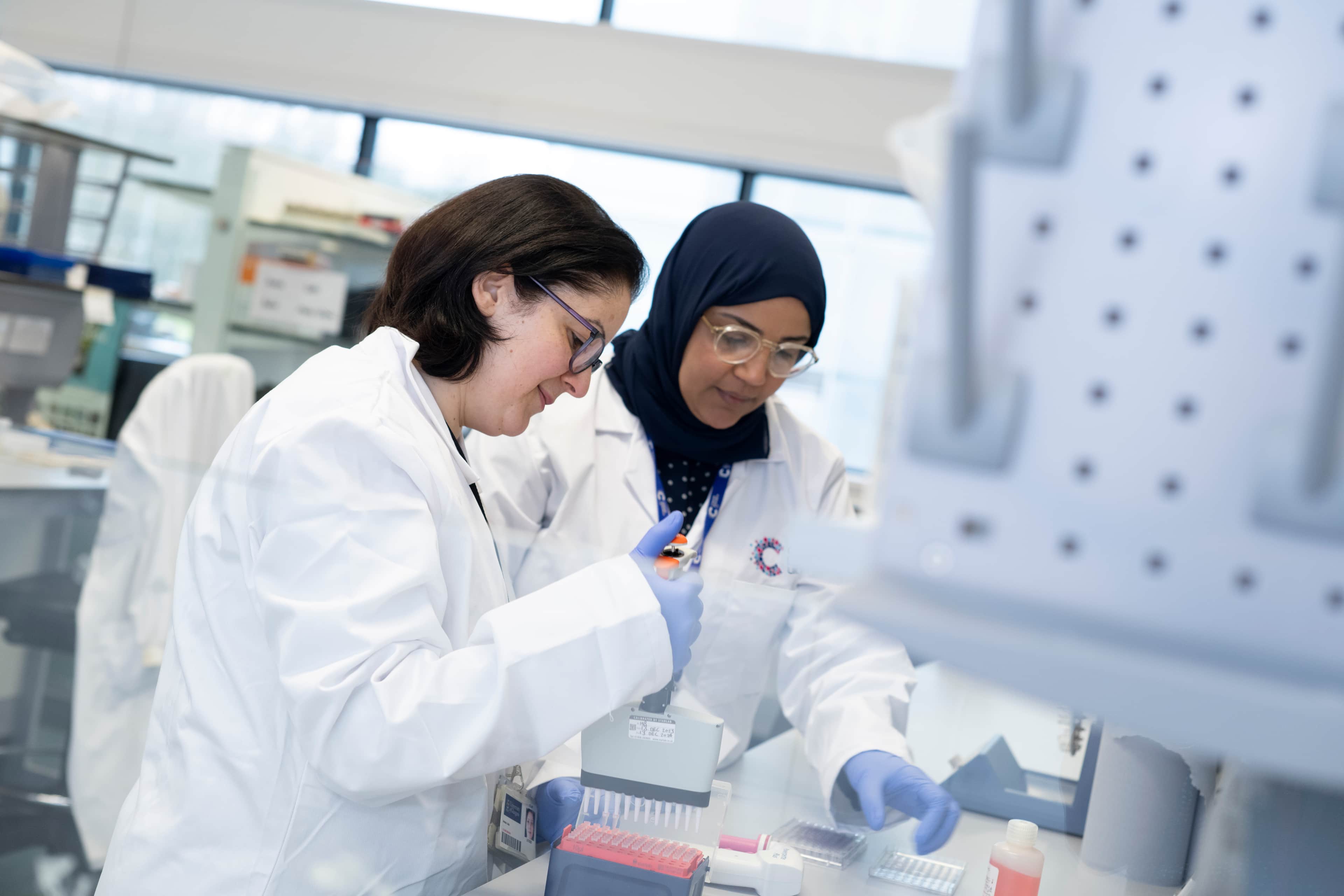 Researcher and Lab image (Cancer Research UK Scotland Institute) - Brand shoot 2024.