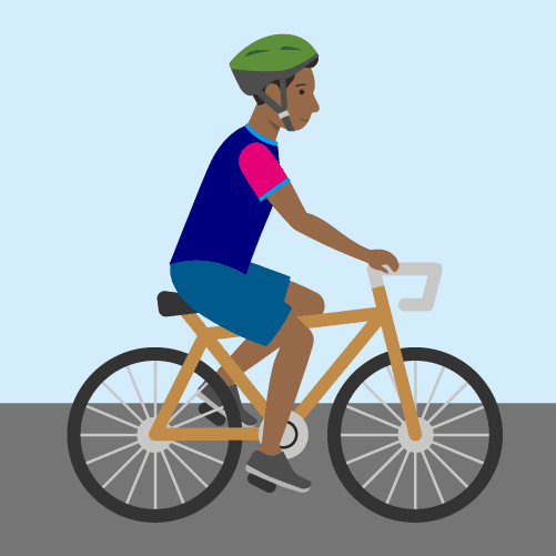 CRUK illustration of cyclist.