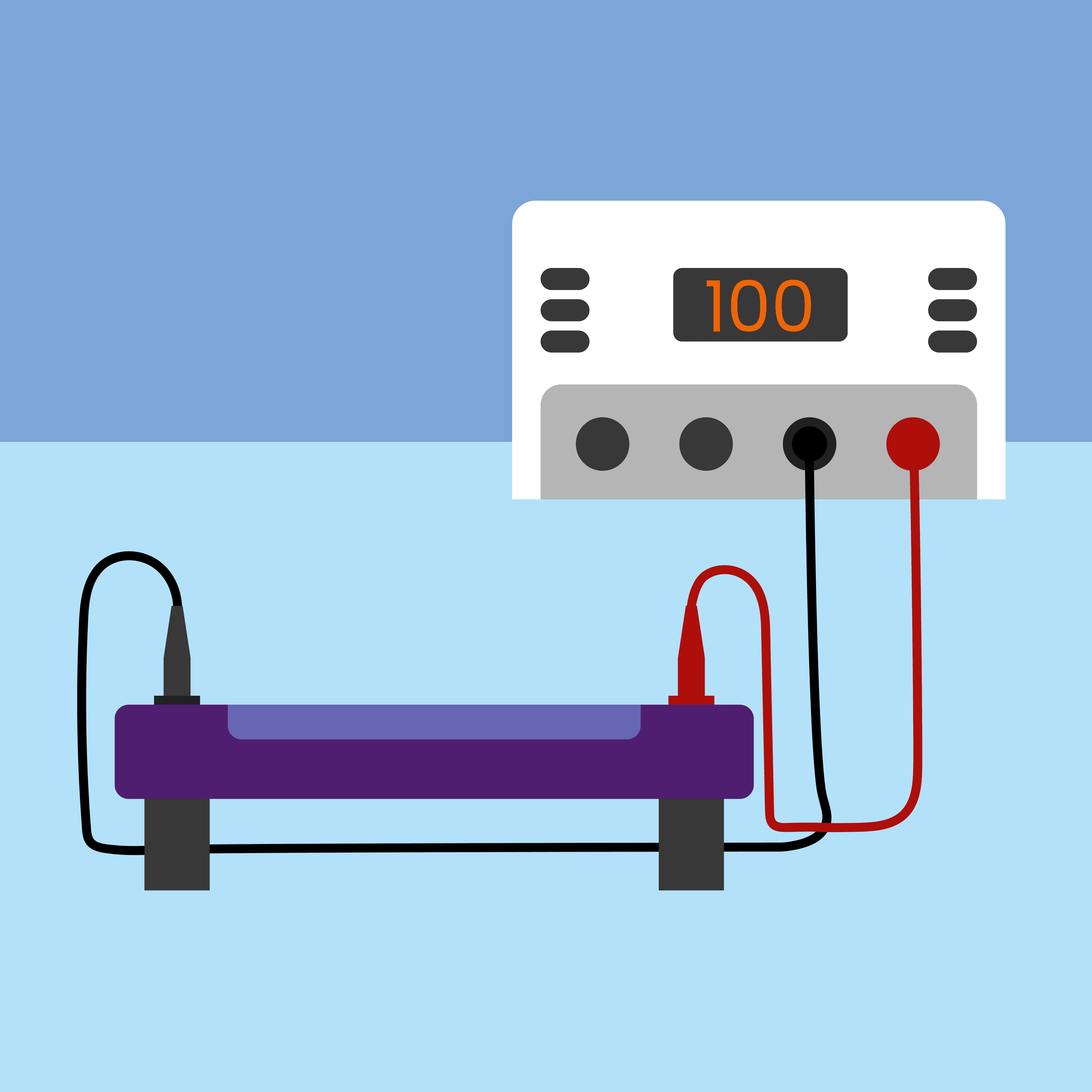 An illustration of an electrophoresis machine.