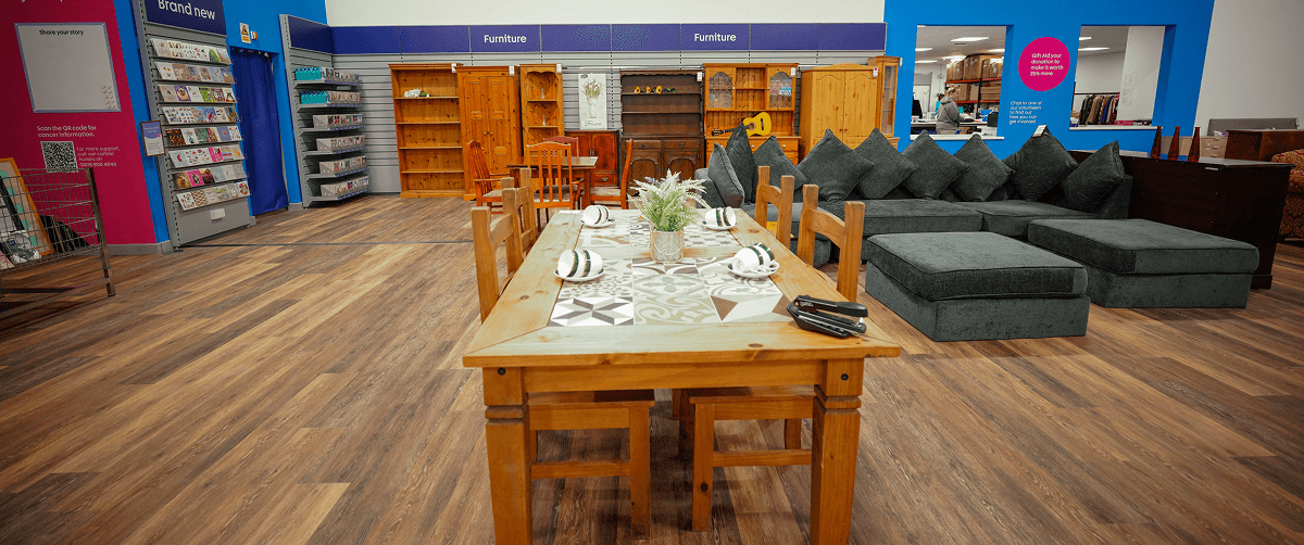 A photo taken at a Cancer Research UK superstore.