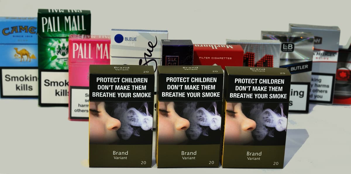A photo of cigarette packs.