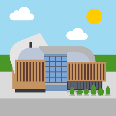 An illustration of the the Francis Crick building.