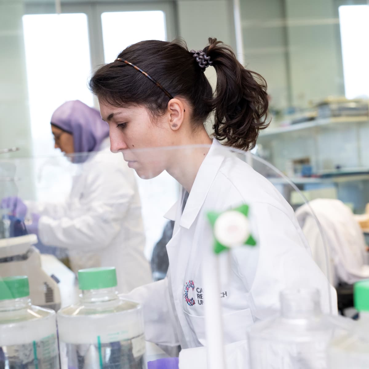 Researchers working in the lab.