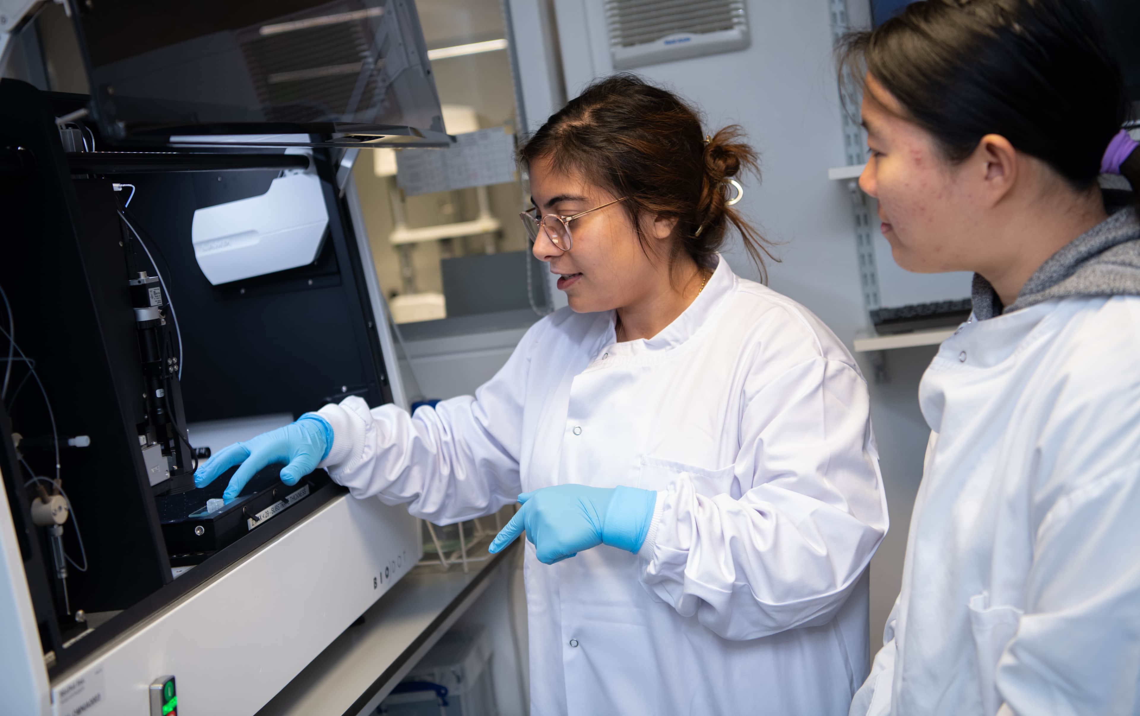 Researchers in a lab.
