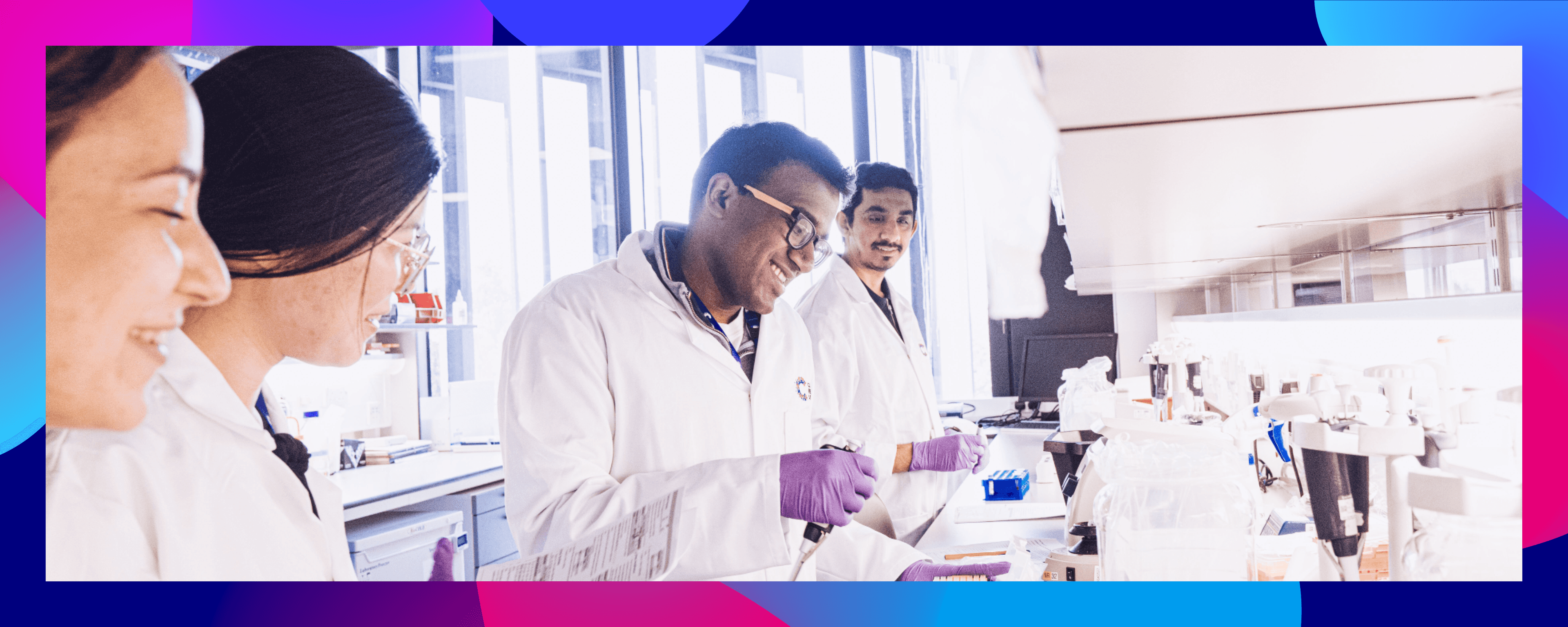 A photo of researchers in a lab.